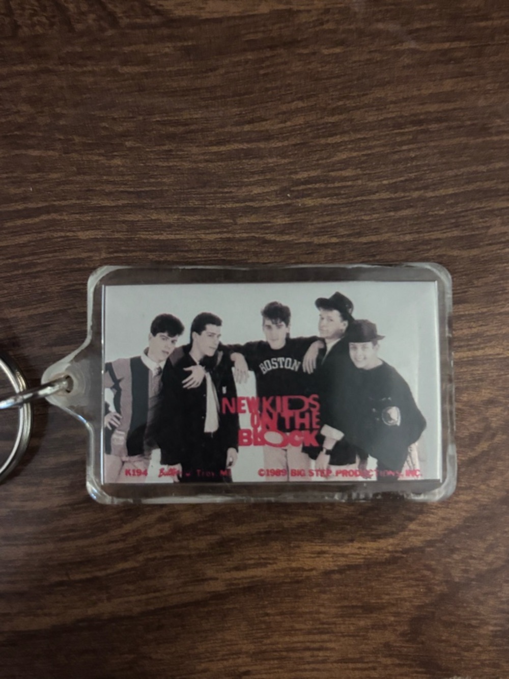 New Kids on the Block Clear Keychain - Black Graphic Insert